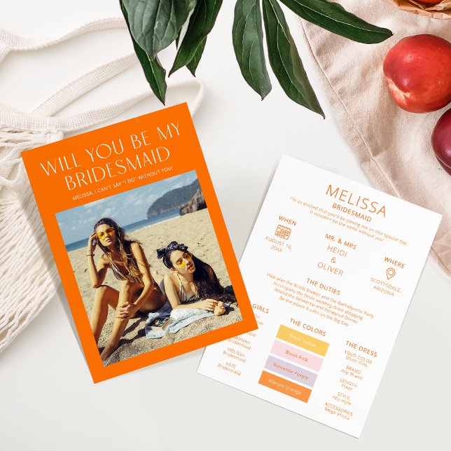 Carte de Proposition de Demoiselle d'Honneur avec  (Créateur téléchargé)