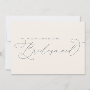Carte de proposition de femme de chambre bleue crè