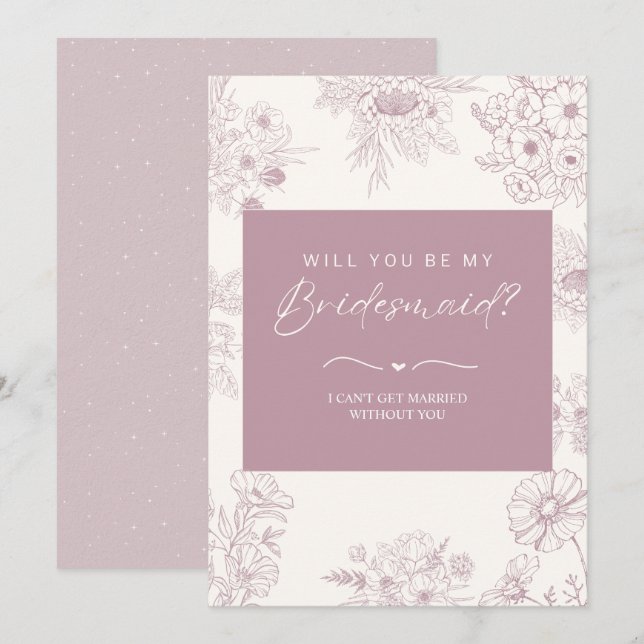 Carte de proposition de femme de ménage rose flora (Devant / Derrière)