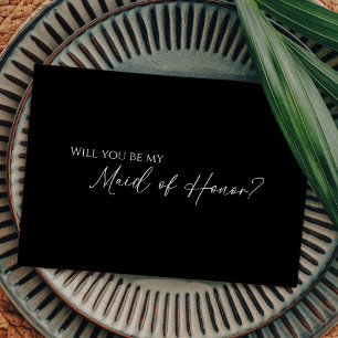 Carte de proposition de femme d'honneur noire clas