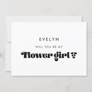 Carte de proposition de fille de script vintage Re