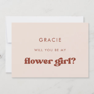 Carte de proposition de fille rose retro élégant