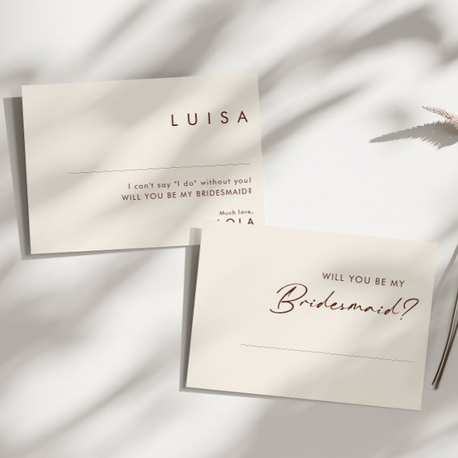 Carte de proposition de la femme de ménage blanche (Créateur téléchargé)