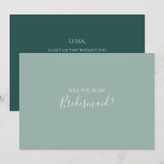 Carte de proposition de la femme de ménage verte S (Devant / Derrière)