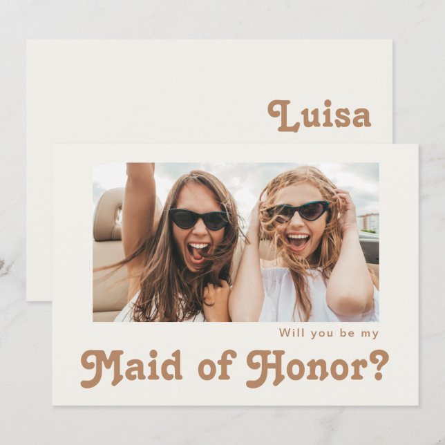 Carte de proposition de la servante d'honneur Retr (Devant / Derrière)