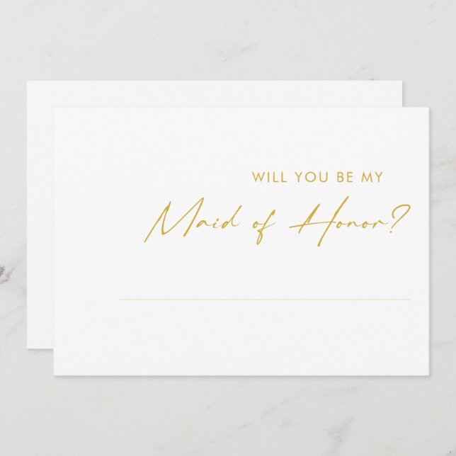 Carte de proposition de police d'or moderne Maid o (Devant / Derrière)