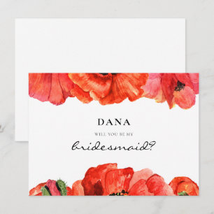 Carte de proposition demoiselle d'honneur aquarell