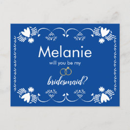 Carte de Proposition Demoiselle d'Honneur Bleue Pa