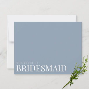Carte de proposition Elegant Dusty Blue Bridesmaid