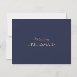 Carte de proposition Elegant Gold Navy Script Brid