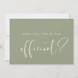 Carte de proposition Elegant Sage Green Officier