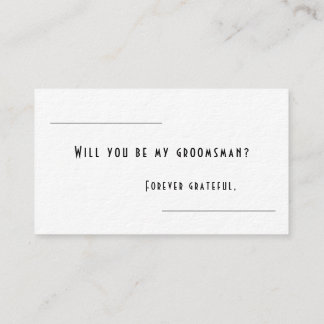 Carte de proposition Groomsman