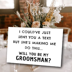 Carte de proposition Groomsman amusant   Cartes d'