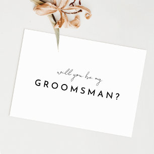 Carte de proposition Groomsman pour Script moderne