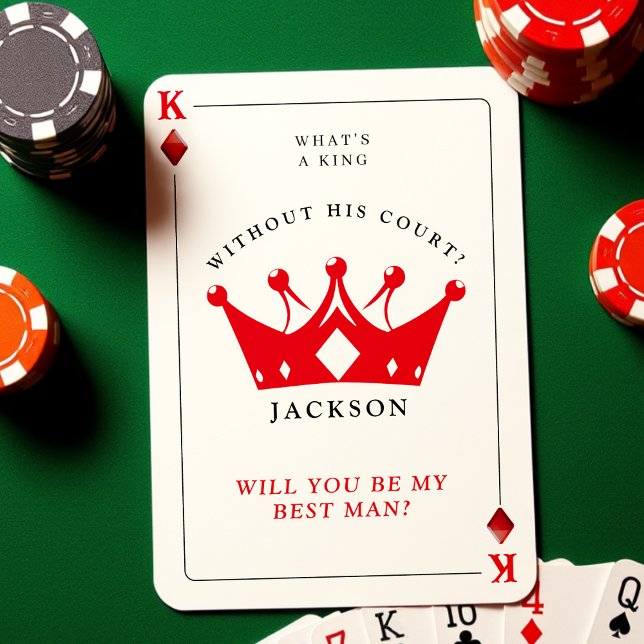 Carte de proposition King of Diamonds Poker (King of Diamonds Poker Best Man Proposal Card
)
