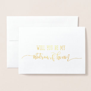 Carte de proposition Mariage Gold Foil Matron of H