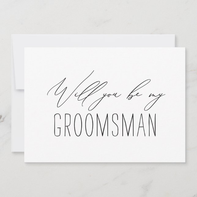 Carte de proposition Mariage minimaliste Groomsman (Devant)
