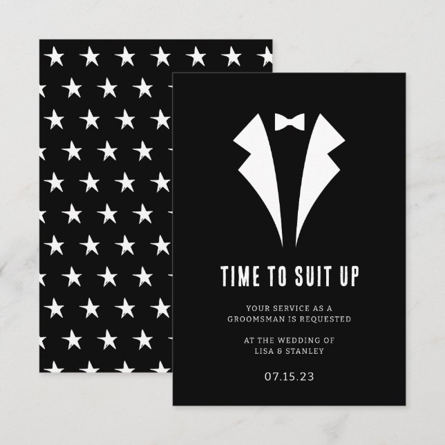 Carte de proposition minimaliste chic Groomsman (Devant / Derrière)