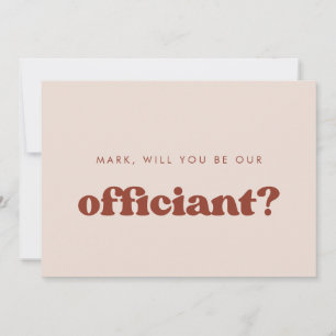 Carte de proposition Peach Pink Officier retro élé