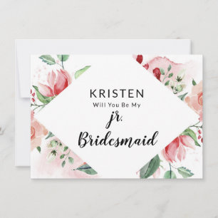 Carte de proposition Peach Watercolor Jr Bridesmai