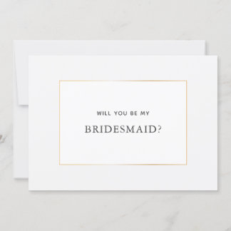 Carte de proposition simple Elegant Gold Bridesmai