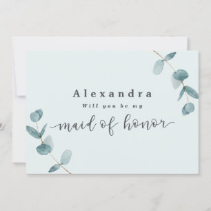 Carte de proposition simple Mint Eucalyptus Maid o