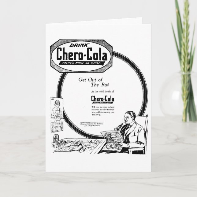 Carte de publicité du journal Vintage Chero-Cola (Devant)