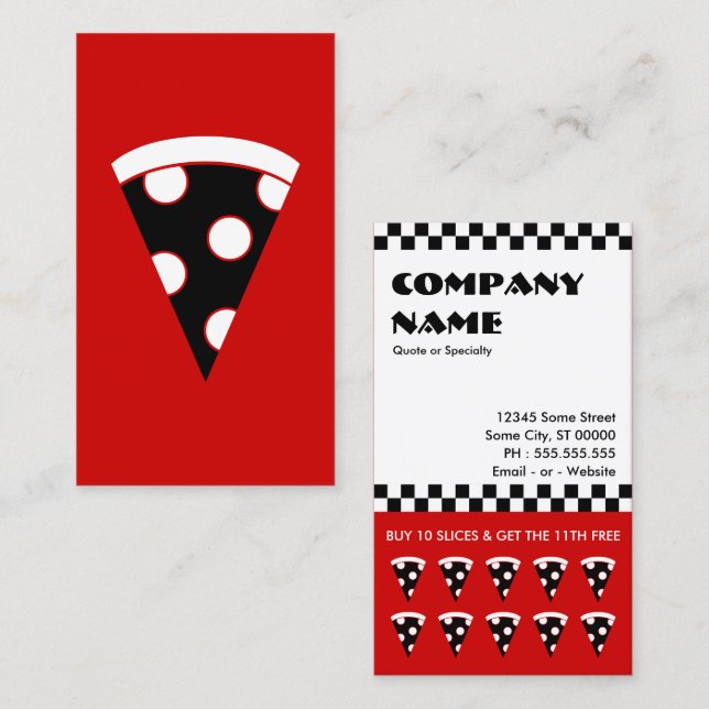 carte de punch pizza slices (Devant / Derrière)