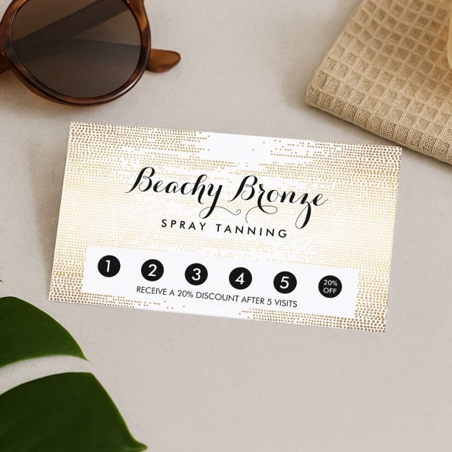 Carte de punch Salon Confetti en bronze d'or (Créateur téléchargé)