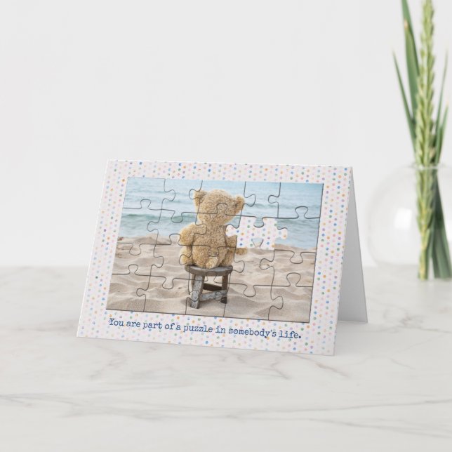 Carte de puzzle d'amitié Teddy Bear (Devant)