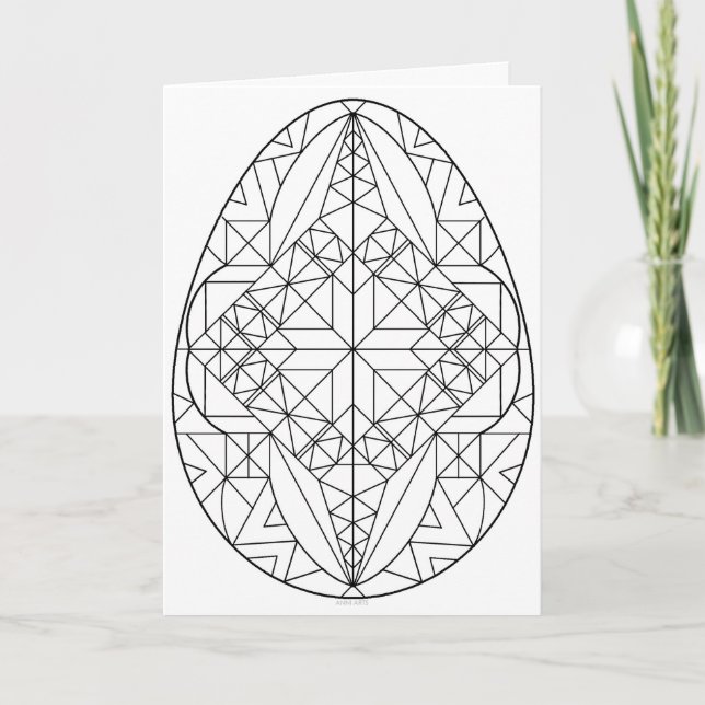 Carte de pysanki à colorier 2 (Devant)