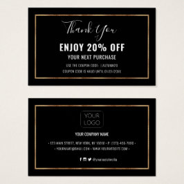 Carte de rabais Faux Gold Foil Effet Frame