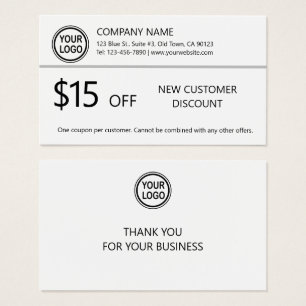 Carte de rabais pour les nouveaux clients