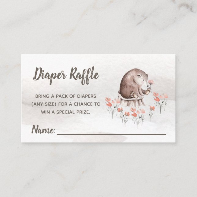 Carte de rabat à Baby shower de bois (Devant)