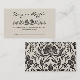 Carte de rabat à Baby shower floral noir