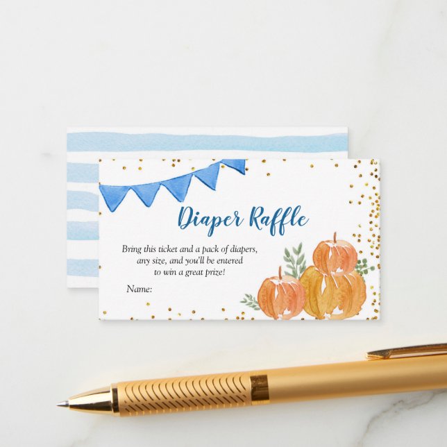 Carte de rabat à couches Citrouille bleu (Devant/Arrière en situation)