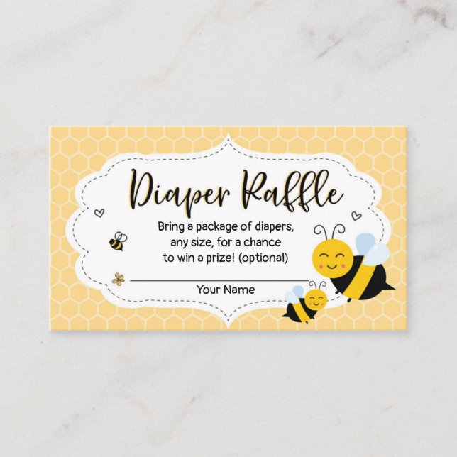 Carte de rabat au Baby shower d'abeilles (Devant)
