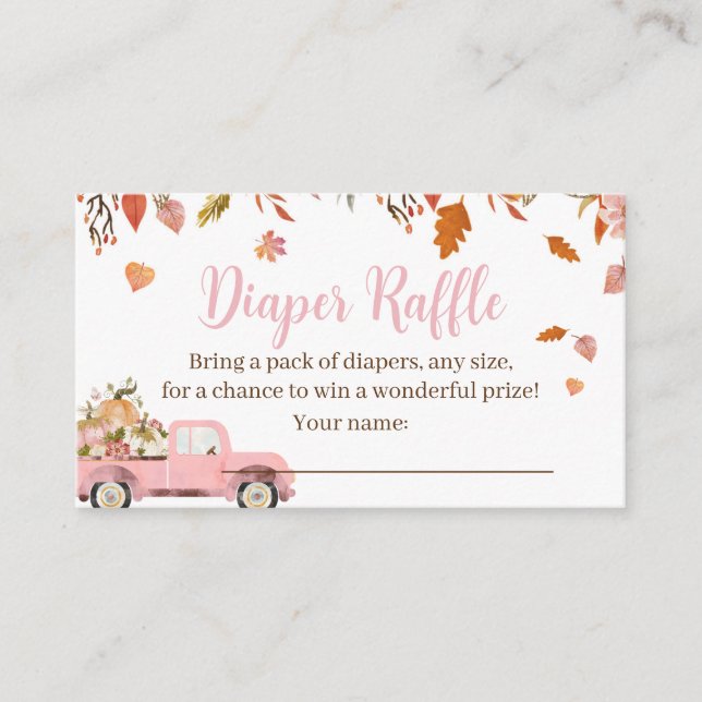 Carte de rabat au Baby shower d'automne pour une f (Devant)
