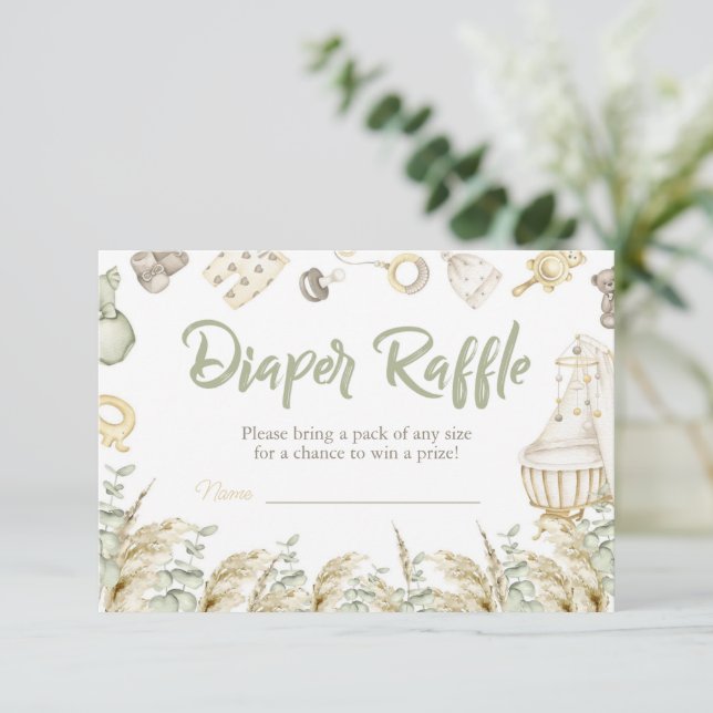 Carte de rabat Baby shower Boho Toys (Debout devant)