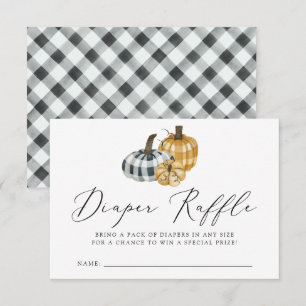 Carte de rabat Baby shower Citrouille Plaid