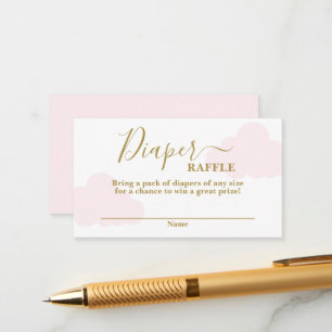 Carte de rabat baby shower nuage rose
