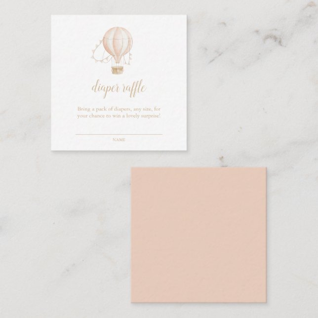 Carte de rabat Baby shower rose aquarelle (Devant / Derrière)