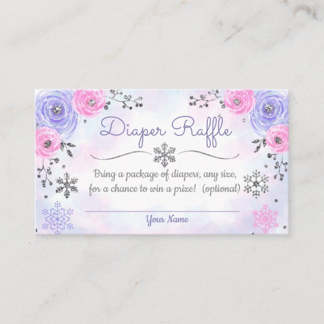 Carte de rabat de Baby shower de couches de neige  (Devant)