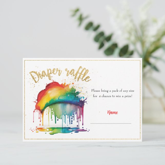 Carte de rabat de Baby shower Rainbow (Debout devant)