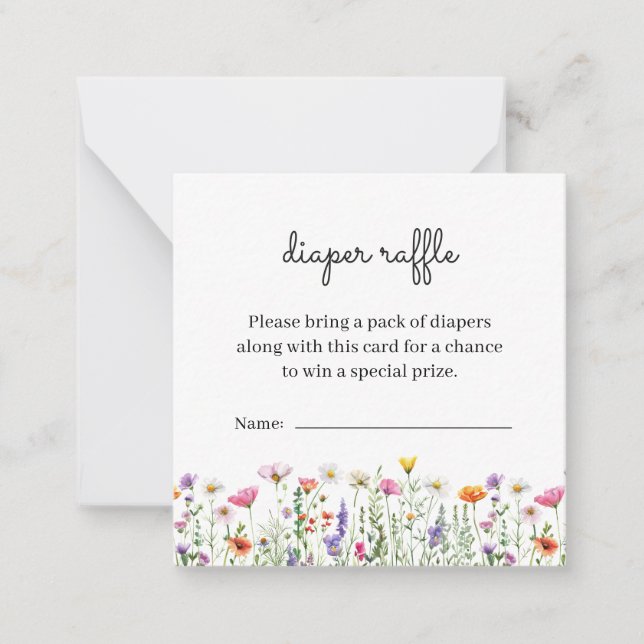 Carte de rabat fleur sauvage Baby shower (Devant)