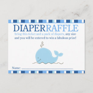 Carte de rabat Little Blue Whale Baby shower