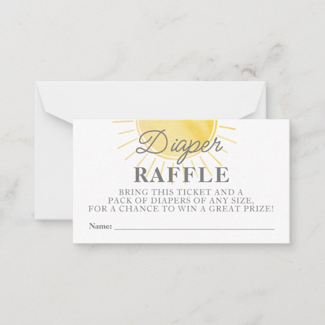 Carte de rabat pour le petit baby shower de soleil (Devant)