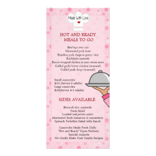 Carte de rack de repas cuits maison