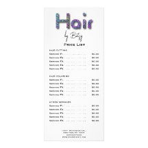 Carte de rack pour coiffeur avec paillettes néon h