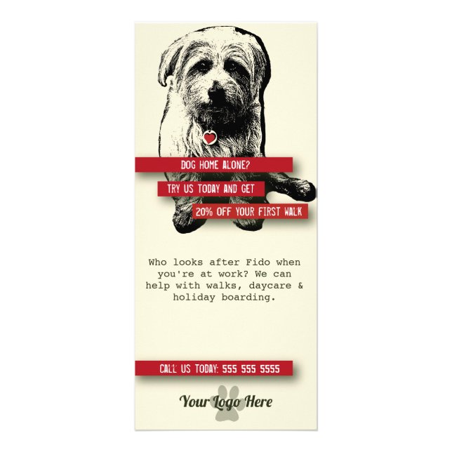 Carte de rack pour marcheur de chien - Personnalis (Devant)